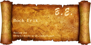 Bock Erik névjegykártya